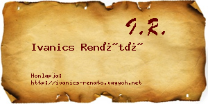 Ivanics Renátó névjegykártya